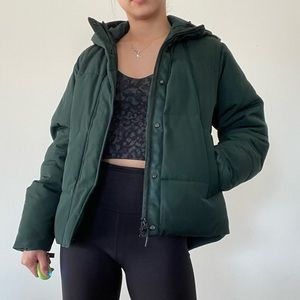 COS green puffer jacket